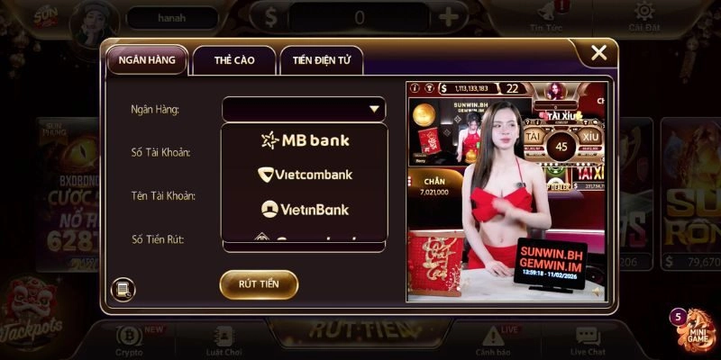 Cách rút tiền Sunwin qua ngân hàng an toàn